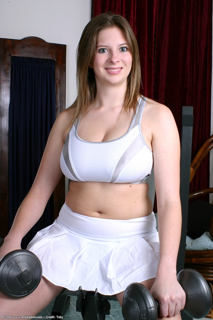 Busty Gym Tease photo 1